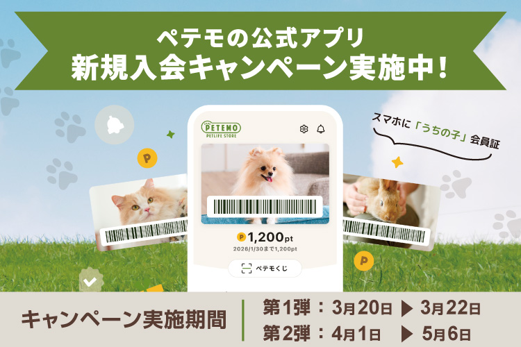 ペテモアプリ新規入会キャンペーン!