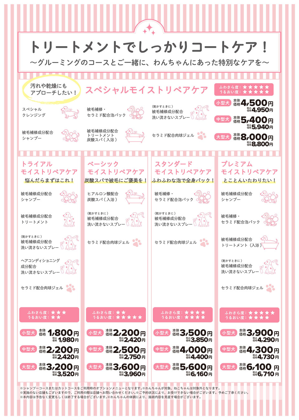 グルーミングサロンからオプションメニューのご案内 | ペテモ [PETEMO